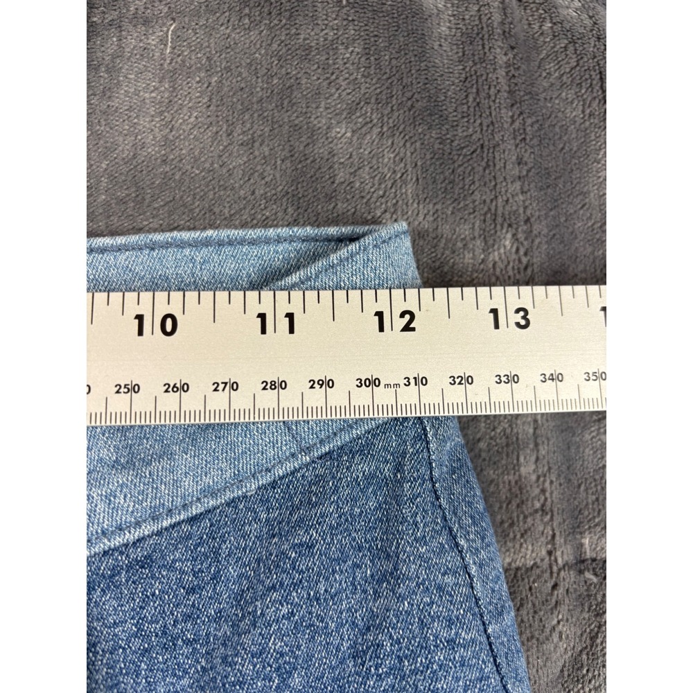 Venus Patchwork Bell Bottom Flare Jeans Blue Lace Up High Rise Womens Size 4 - Picture 6 of 14